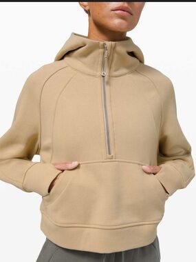 Lululemon Half-Zip Scuba Hoodie - Beige